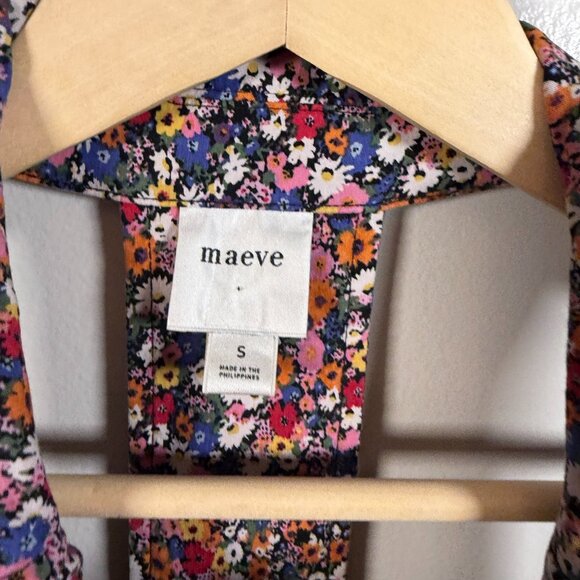 Maeve Anthropologie Amelia Floral Halter Collared Mini Dress Size Small Retro - Picture 5 of 10